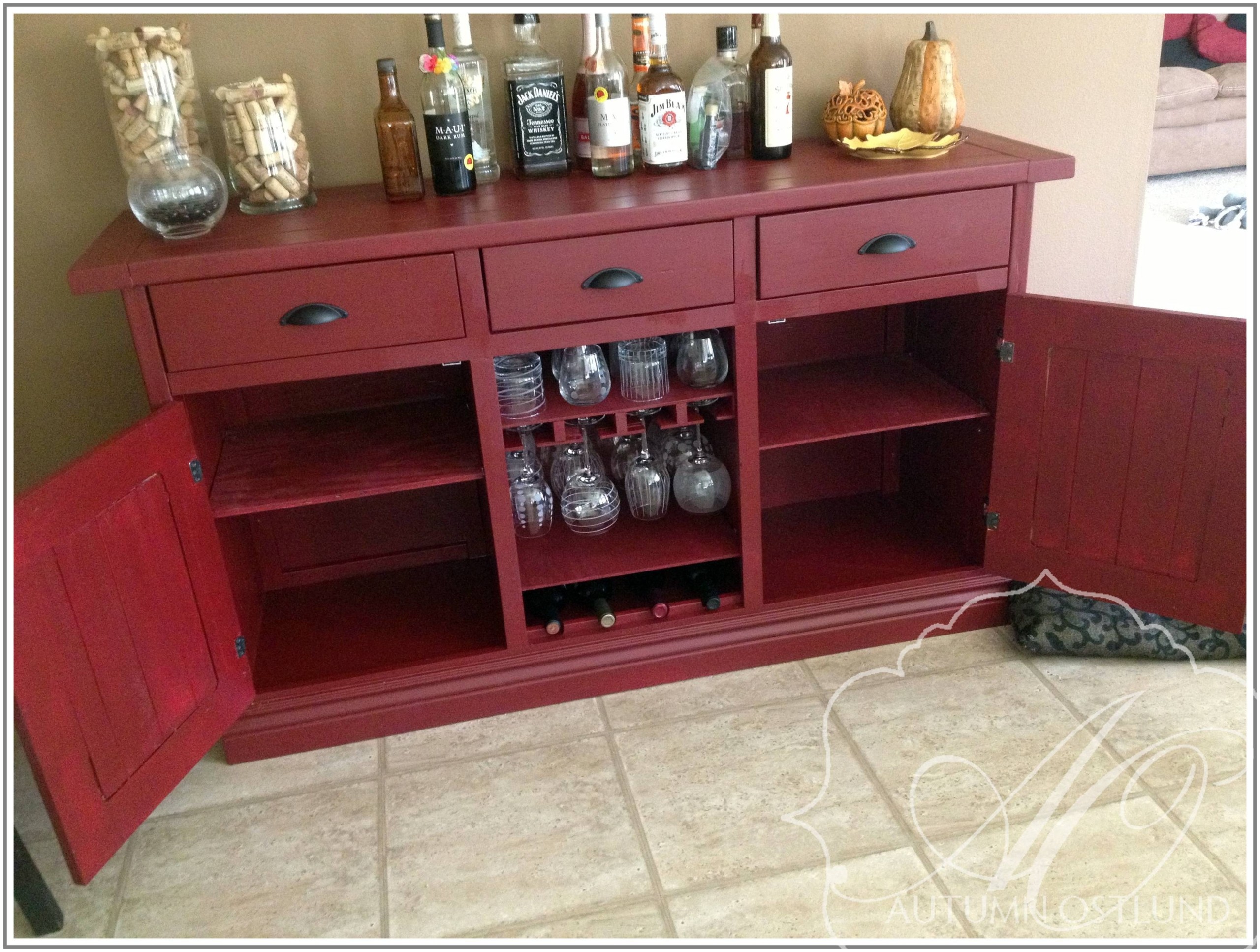 15 collection of red buffet sideboards