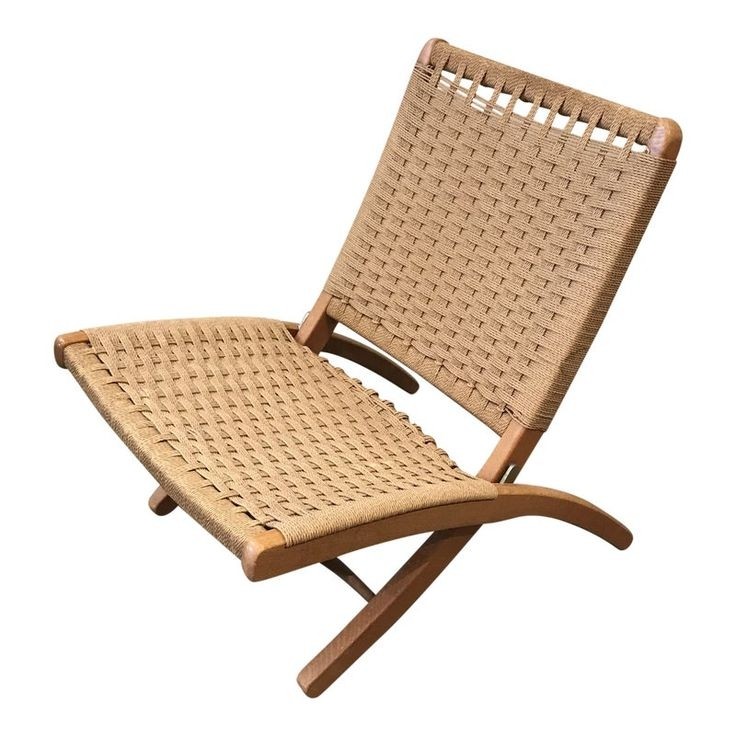 1960s japanese wood and cord folding chair in 2020 chair