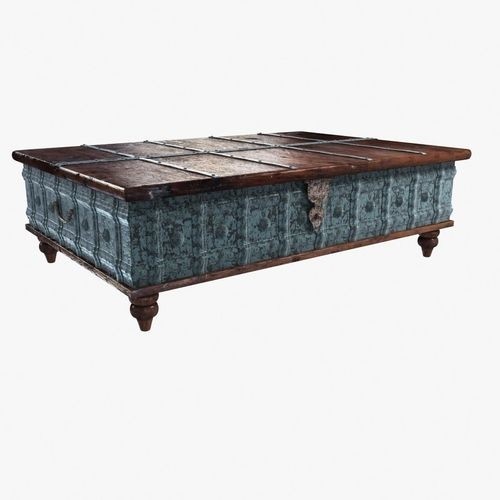 3d distressed trunk coffee table cgtrader