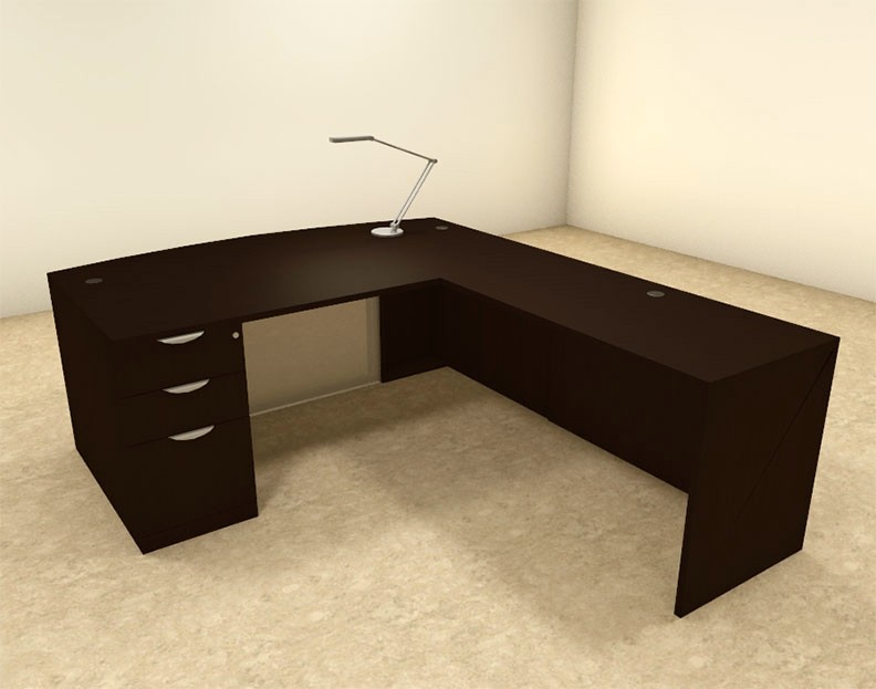 3pc l shaped modern contemporary executive office desk set 4