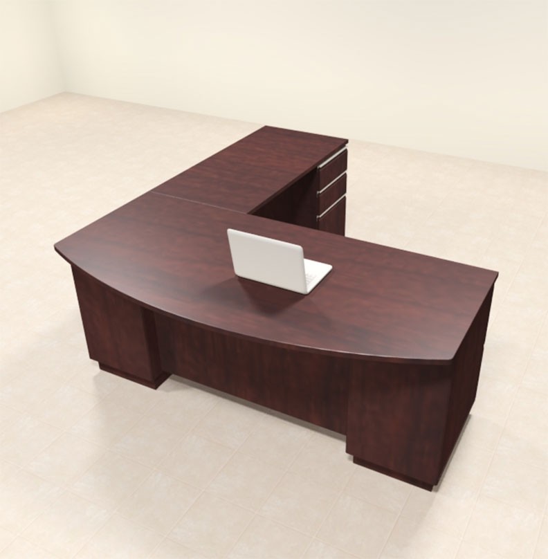 4pc modern contemporary l shaped executive office desk set 2