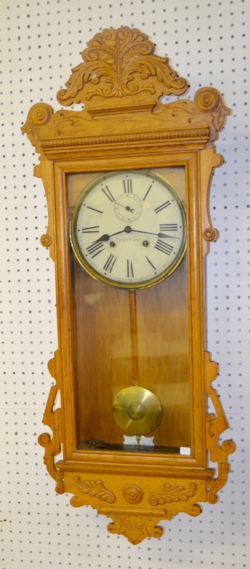 Antique waterbury oak wall regulator clock price guide