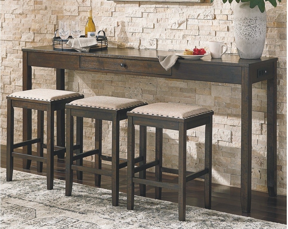 Ashley rokane counter height dining room table and bar
