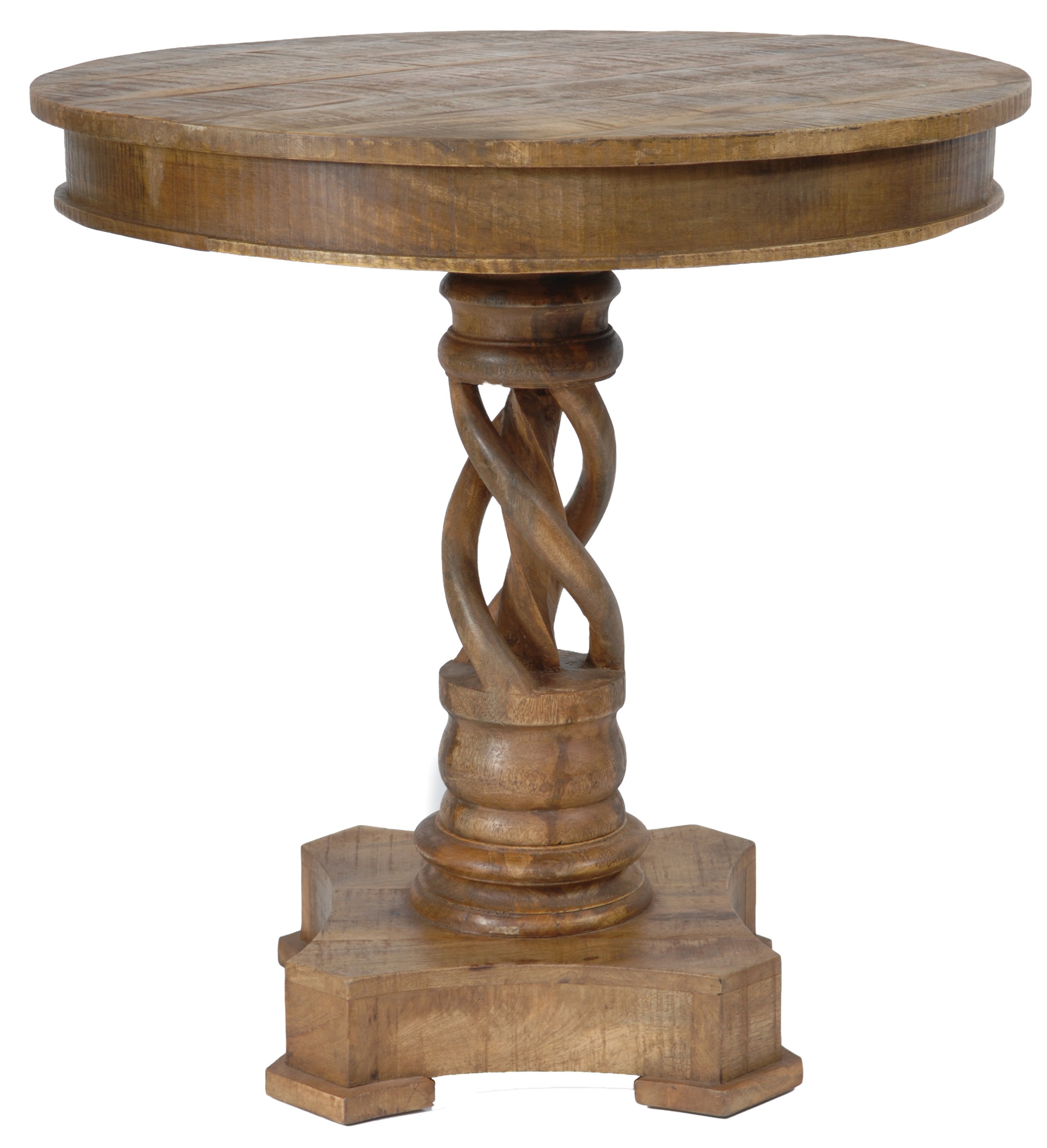 Bengal manor mango wood twist accent table