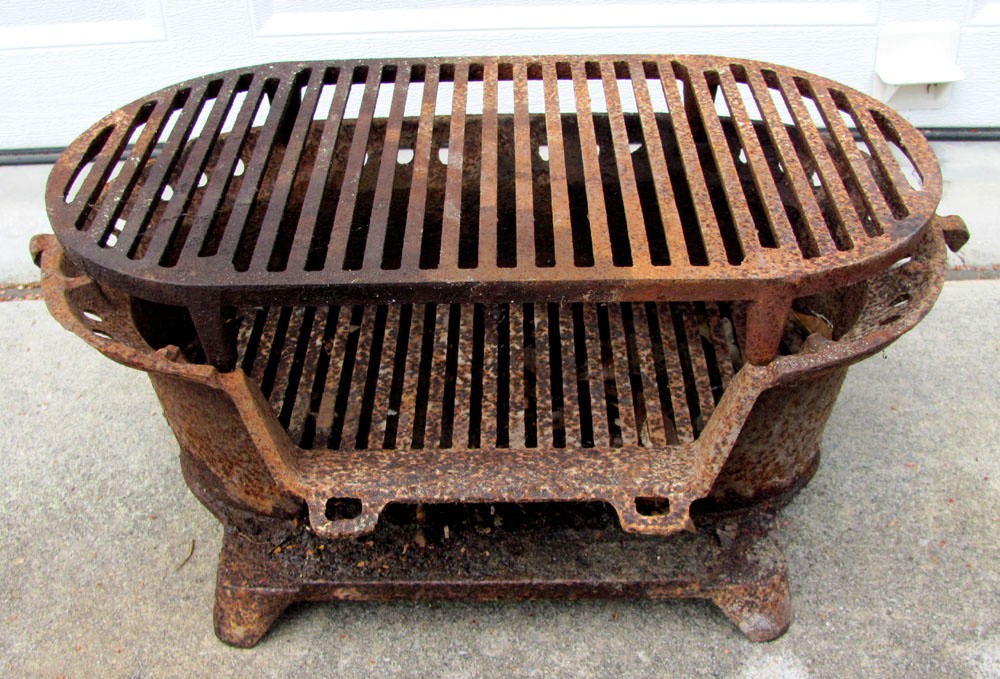 Birmingham stove range cast iron bbq grill restored