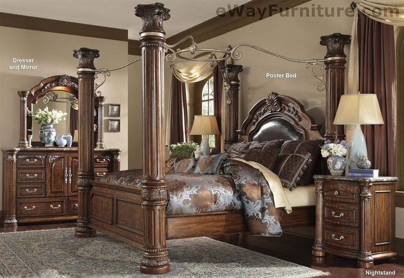 Cafe noir four poster bedroom set with iron canopy