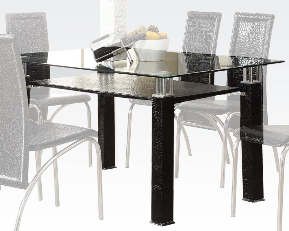 Clear glass dining table toffy by acme furniture ac70722