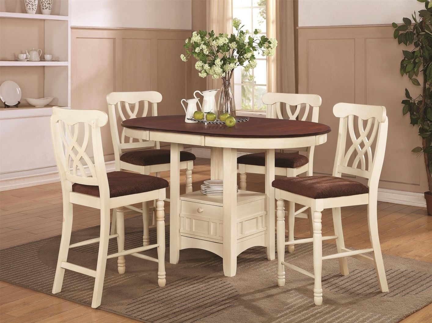 white pub style table and chairs