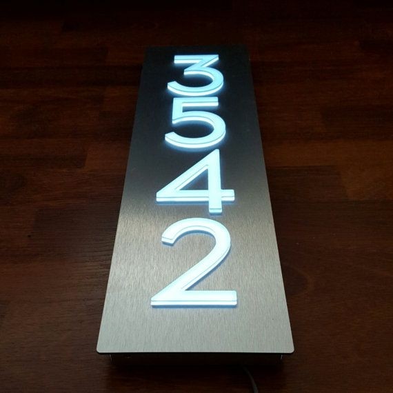 Custom aluminum acrylic led house numbers sign by