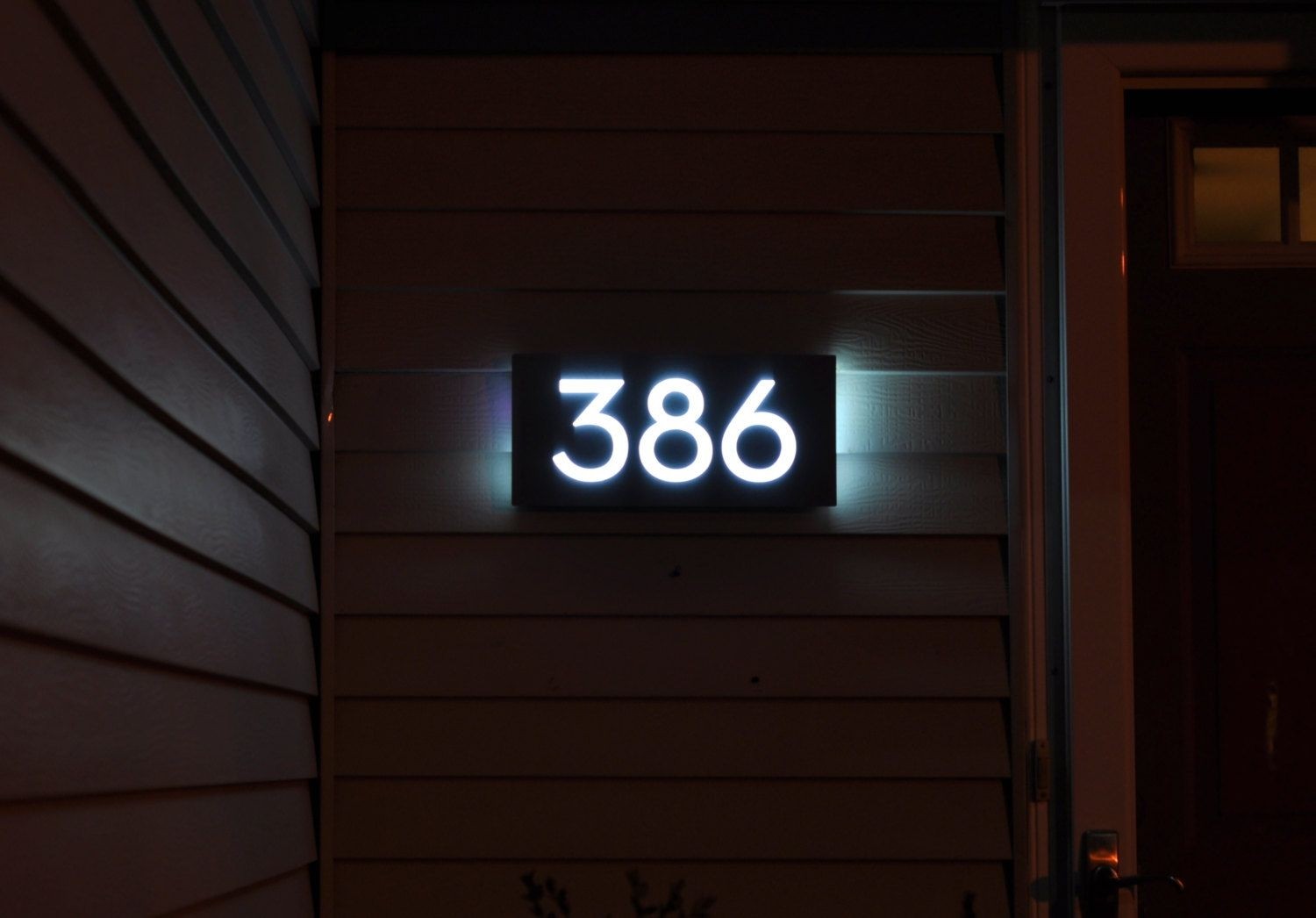 Custom led house number sign horizontal 5 numbers