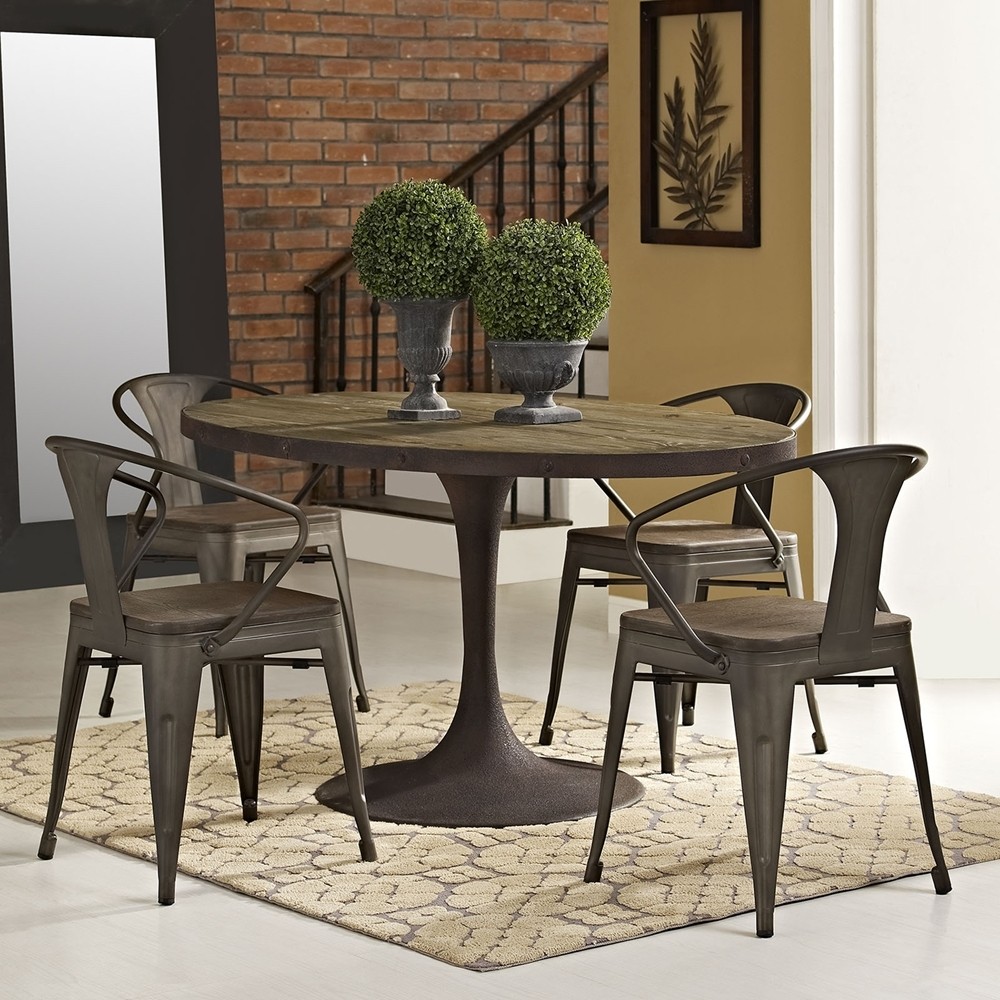 Drive 60 oval dining table wood top brown dcg stores