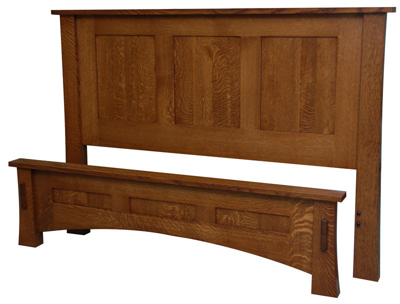 Dutch county mission panel bed w low footboard amish