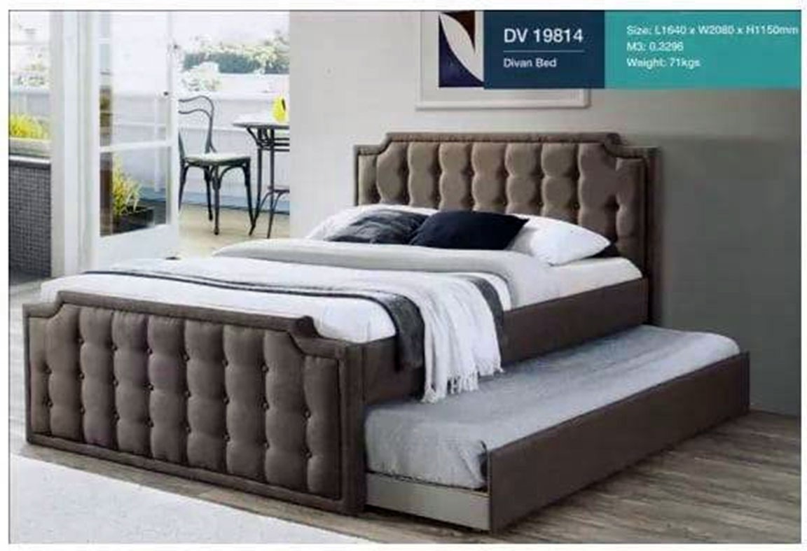 Dv 19814 padded queen bed with pull out furniture guys