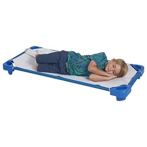 Ecr4kids childrens naptime cot with sheets stackable