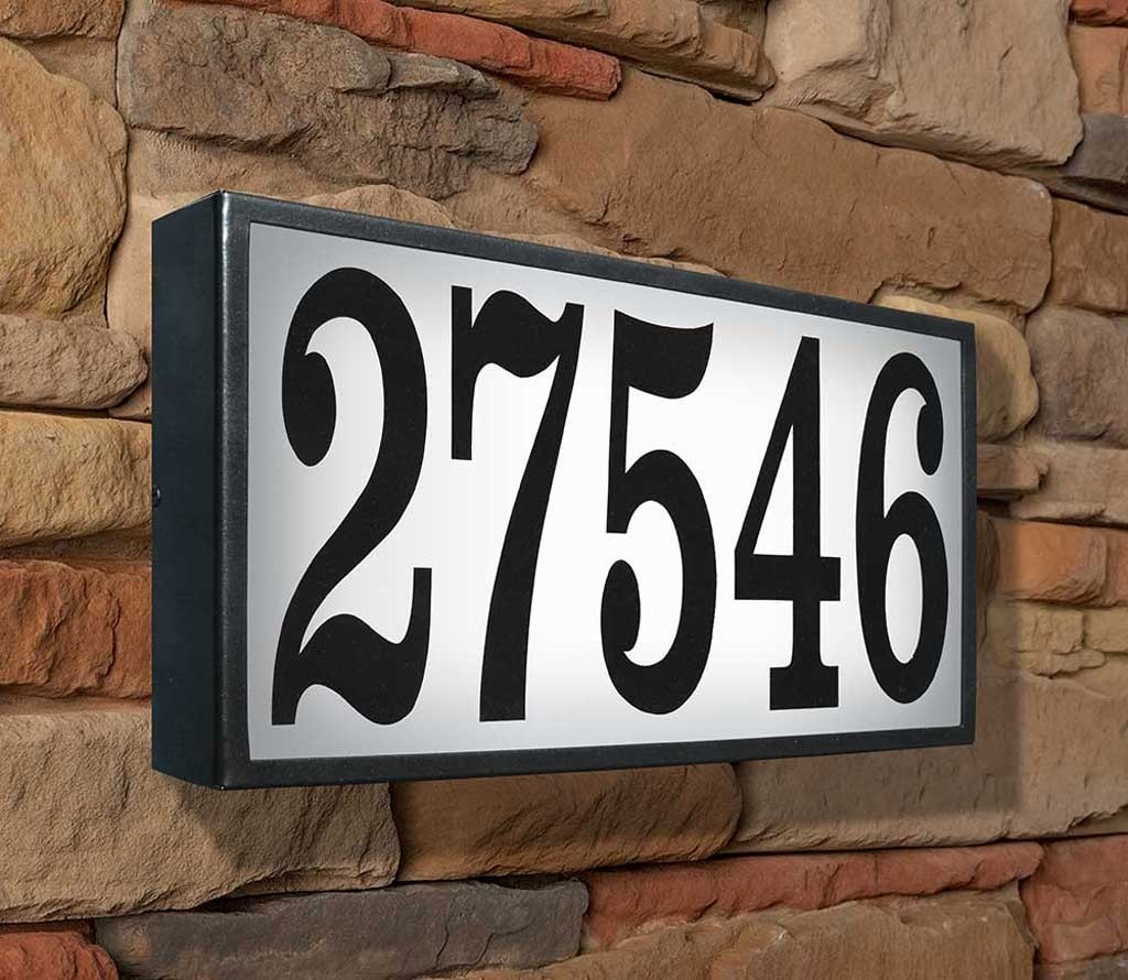 Extra large lighted address plaque low voltage