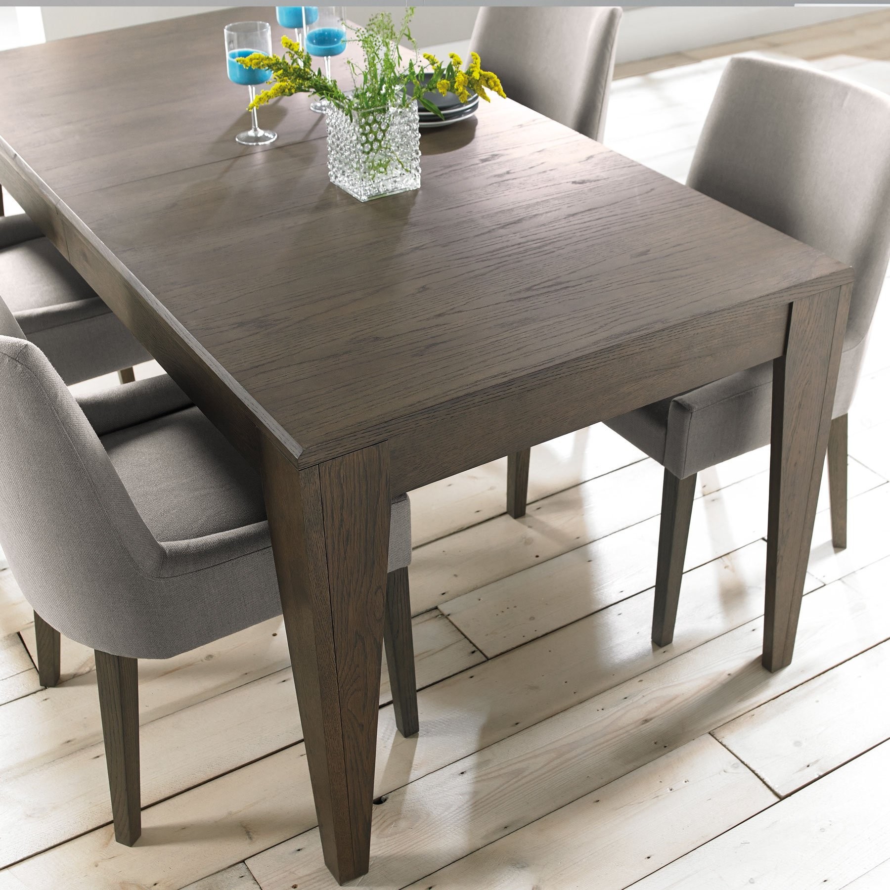 Firenze weathered oak and soft grey 220cm extending dining
