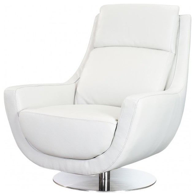 Germany swivel chair in white leather contemporary
