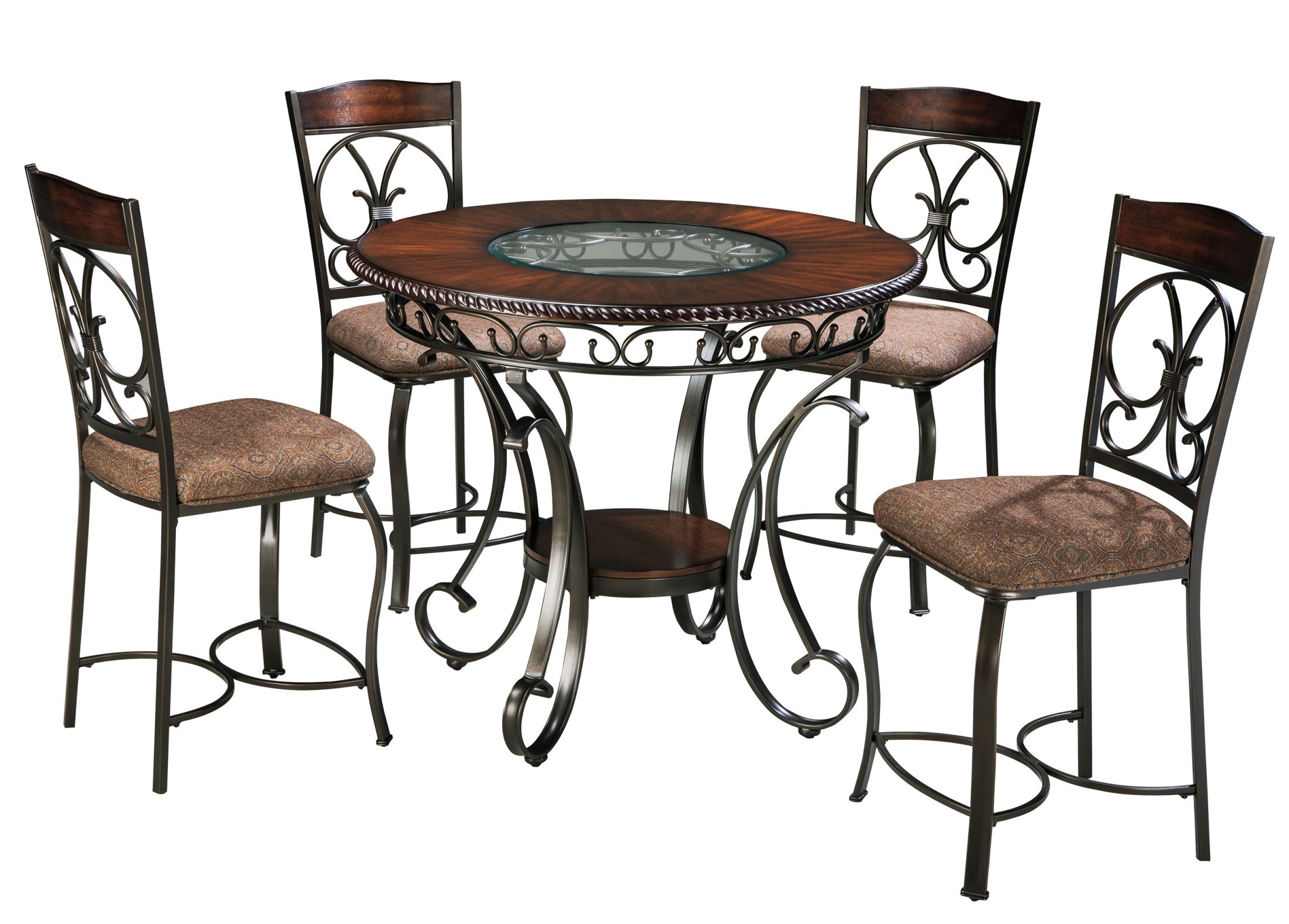 Glambrey round dining room counter height table set from 1