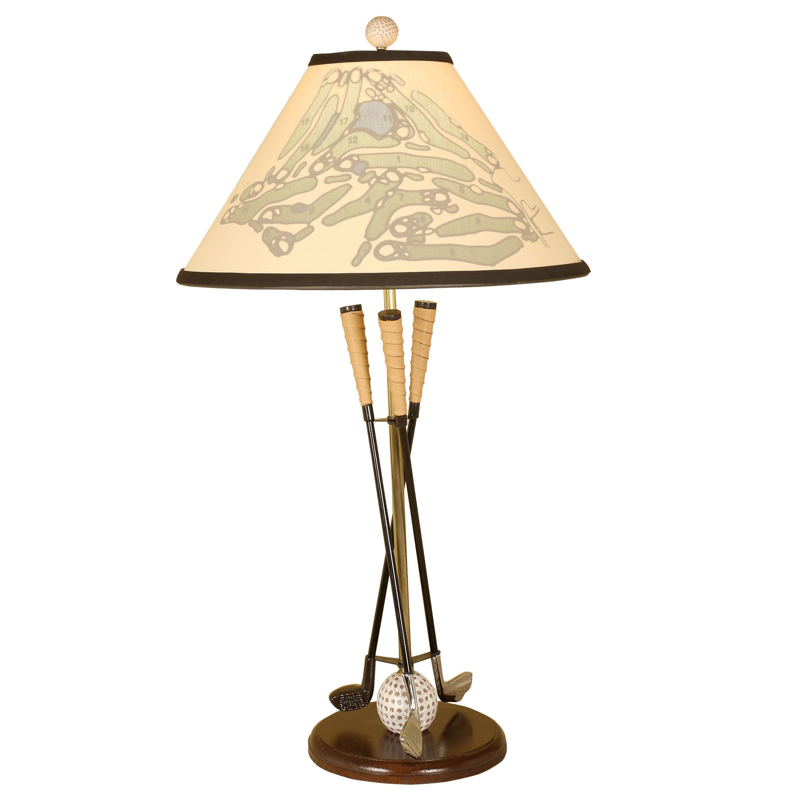 Golf club table lamp with silhouette shade by passport