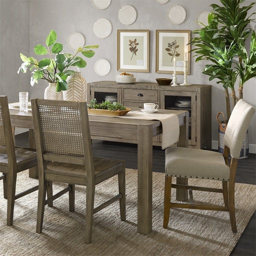 Harbor dining table solid wood washed grey traditional