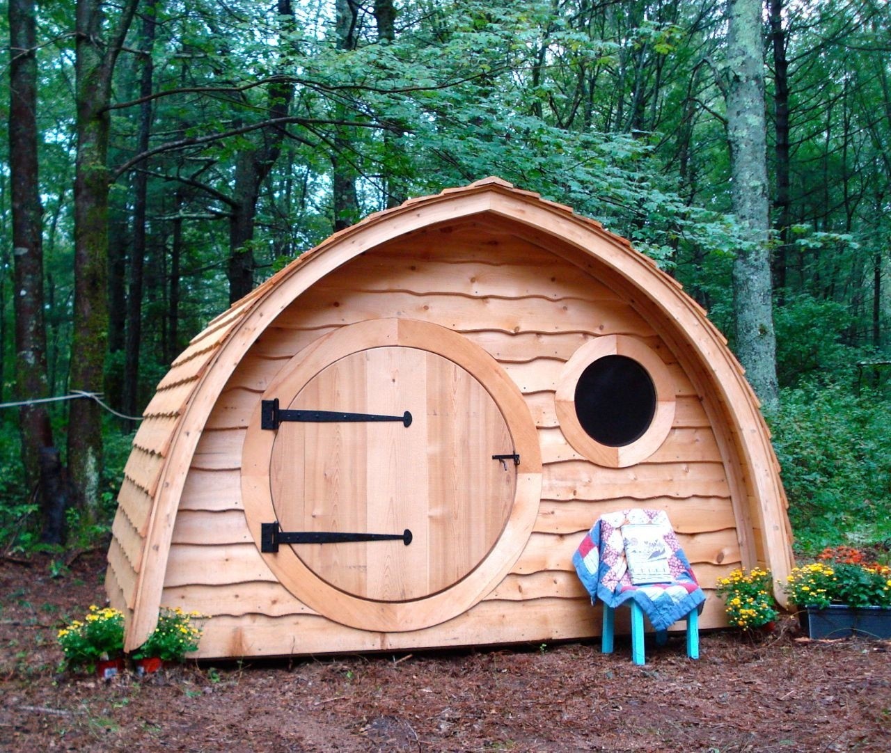Hobbit hole playhouse kit outdoor wooden kids playhouse 1