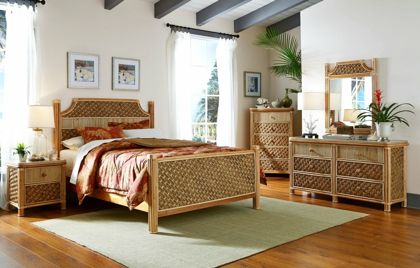 96   Island Tropical Wicker Bedroom Set Kozy Kingdom 