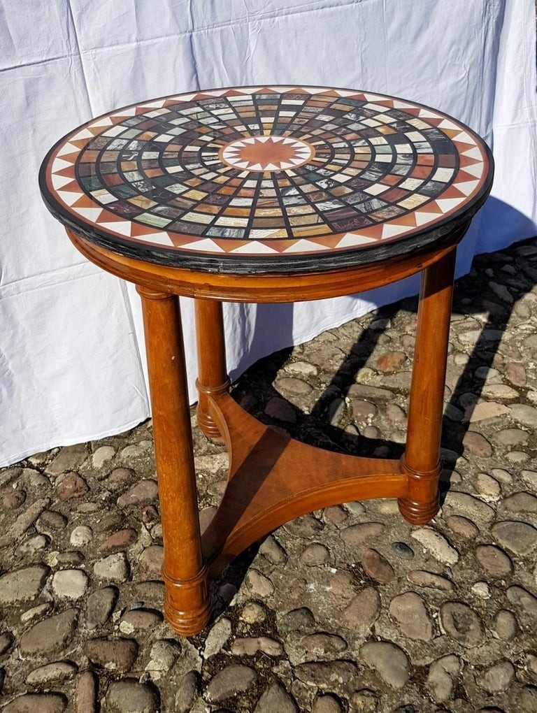 Italian small round table with marble top italy 19th 1