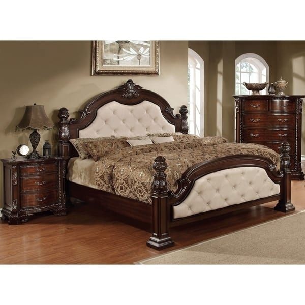 Kassania traditional brown cherry four poster bed by foa