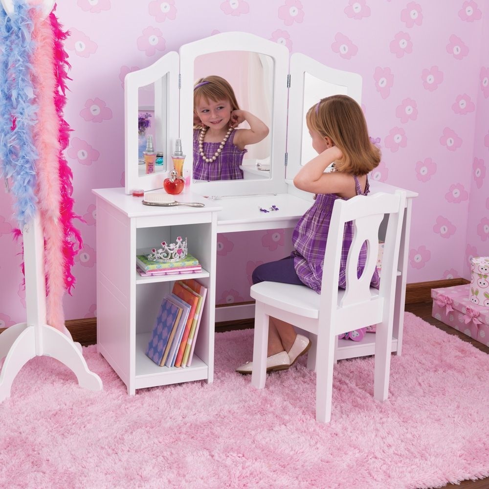 Kidkraft deluxe dressing table chair in white costco