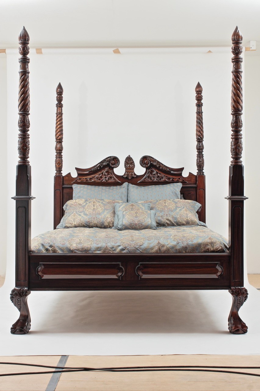 King size four poster canopy bed laurel crown
