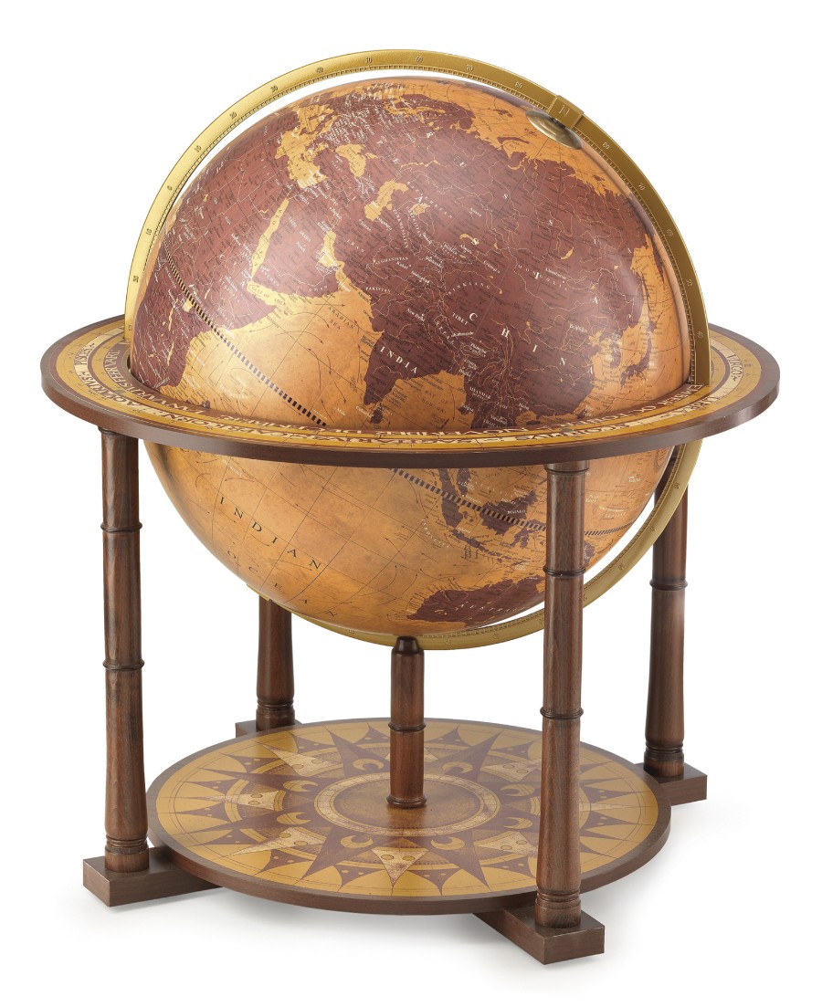 Large floor standing globe with 50cm diameter globe ball
