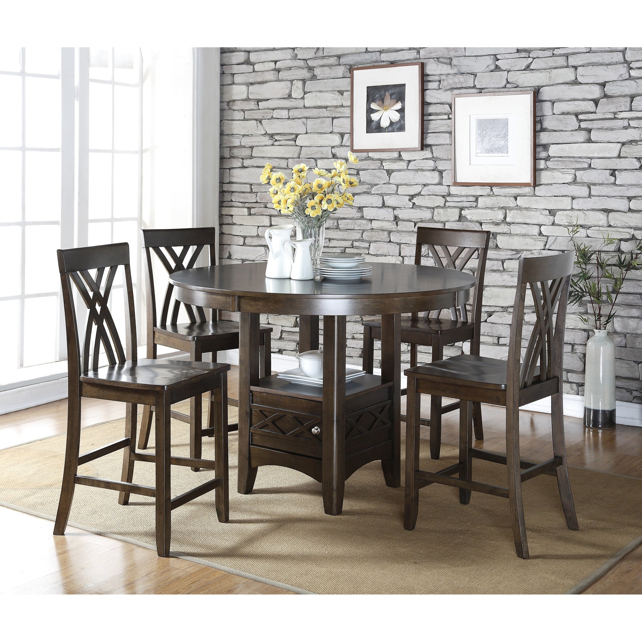 Living in style ashley 5 piece counter height dining table