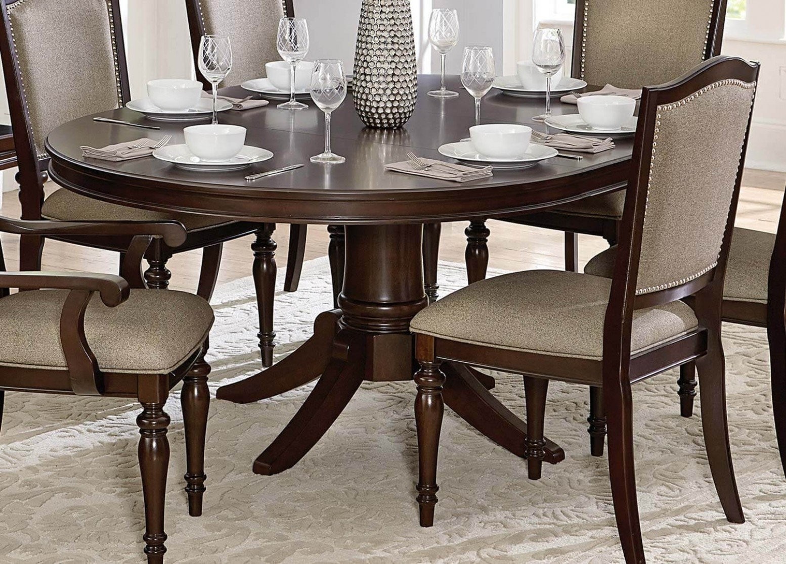 Marston classic oval wood extendable dining table by