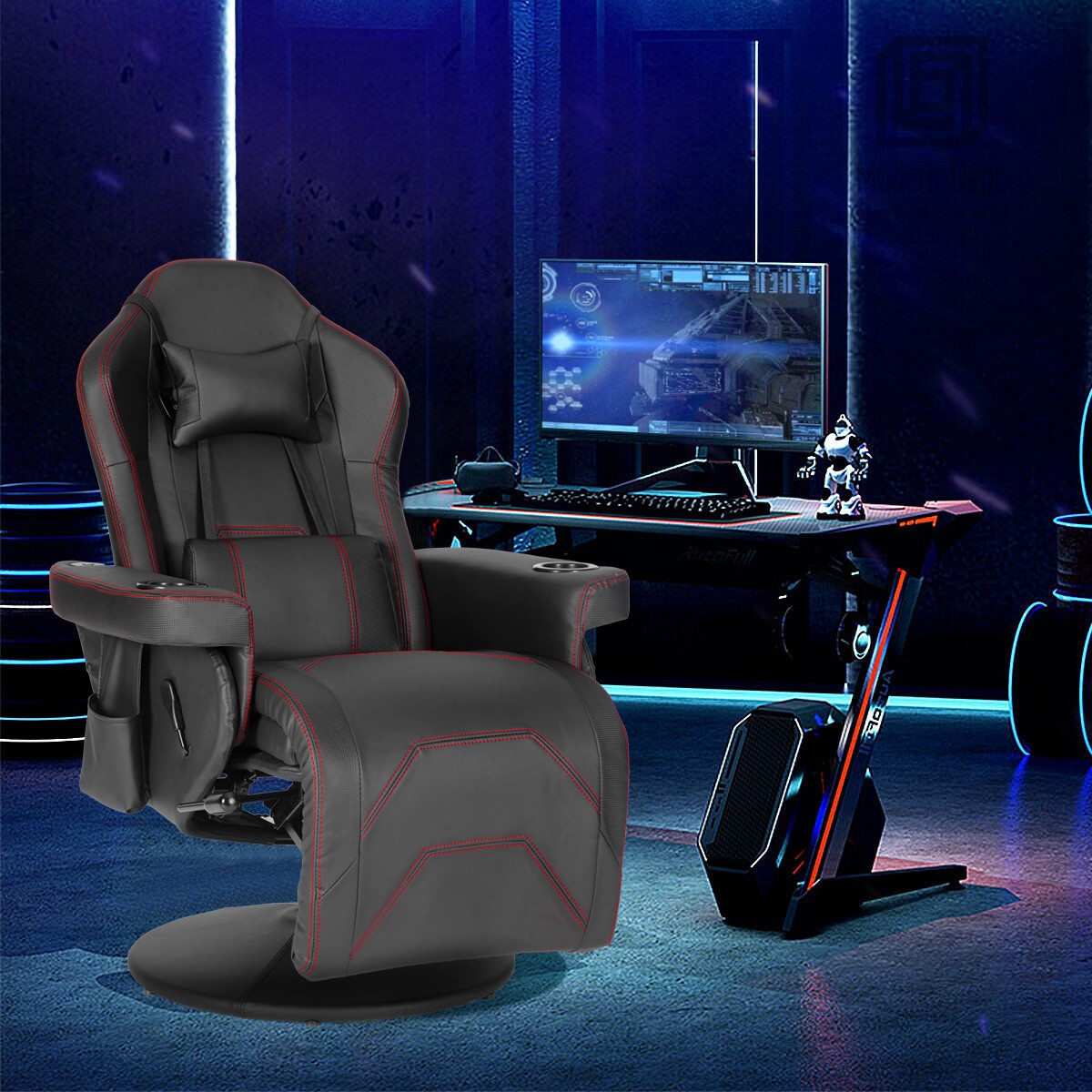 Massage video gaming chair recliner swivel racing chair