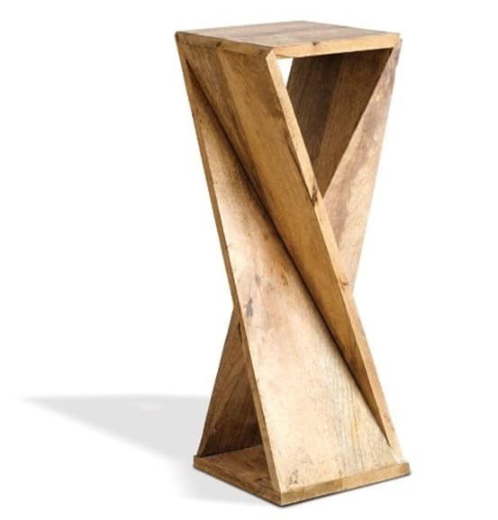 One board twisted side table for 6
