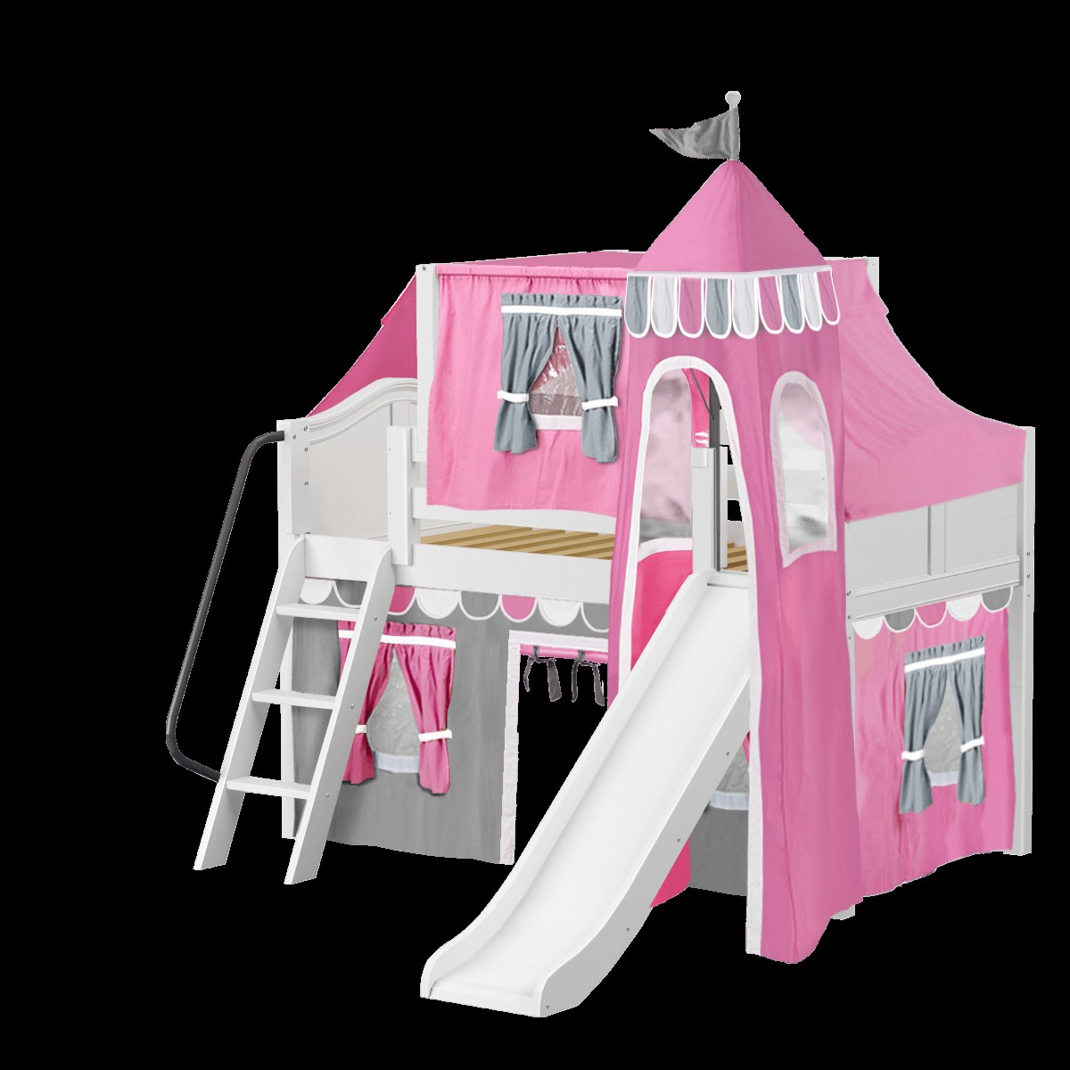 Princess castle loft bed pink princess bed with slide