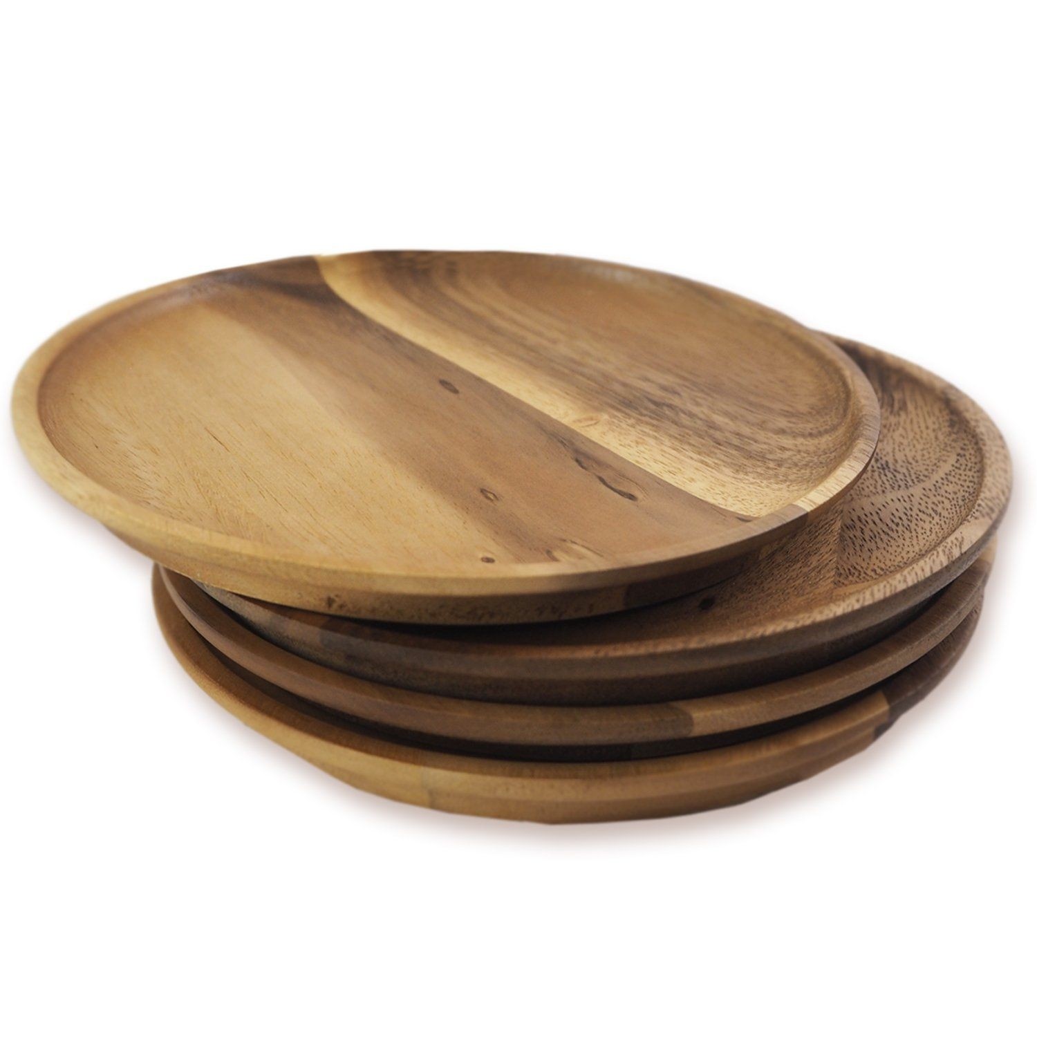 Roro round acacia wood serving plates