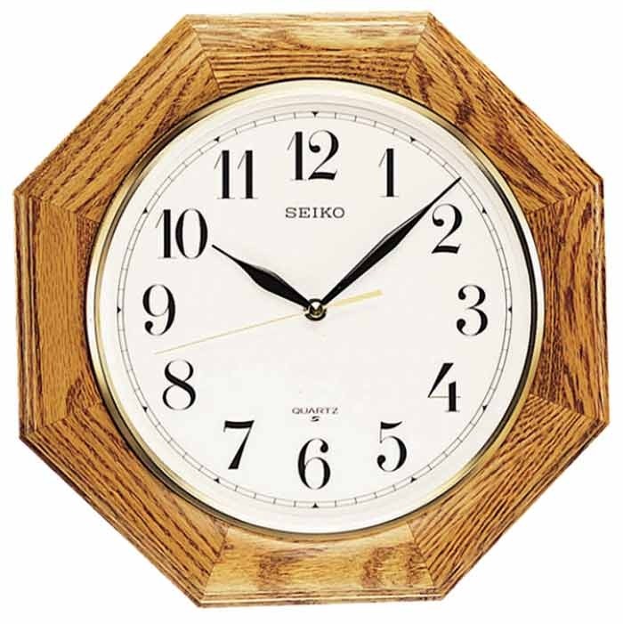 Seiko qxa102bc quartz oak wall clock
