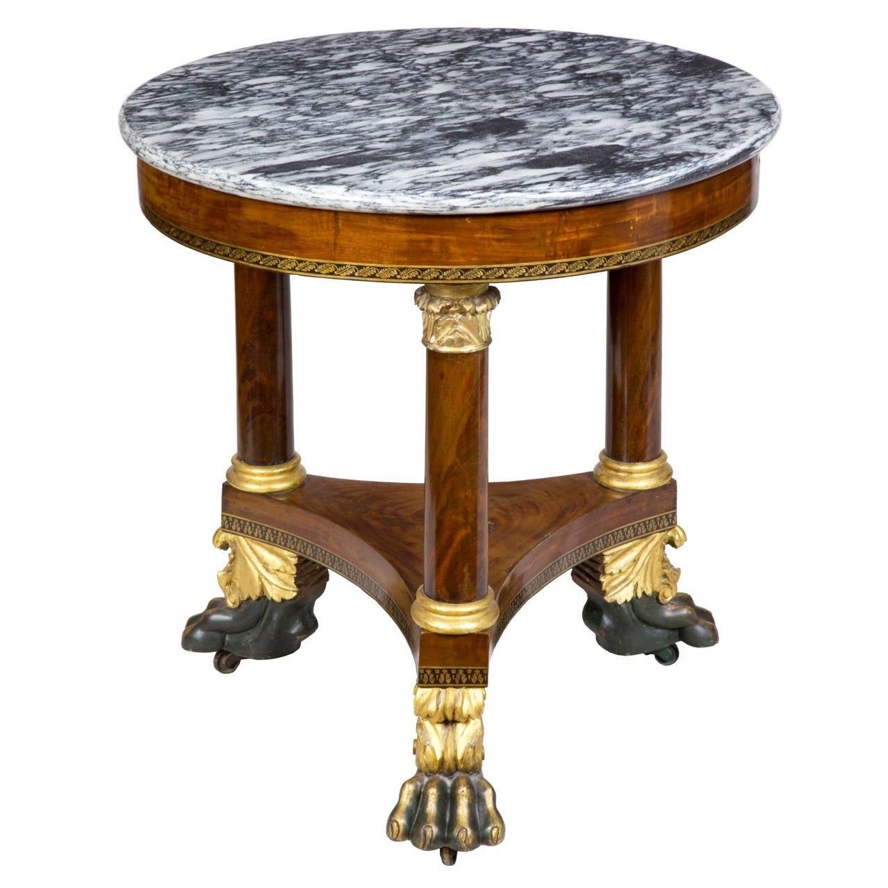 Small classical marble top center table philadelphia