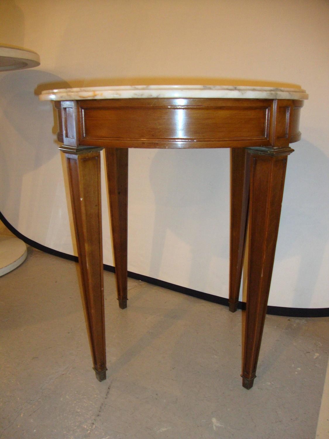 Small marble top end table or pedestal louis xvi style