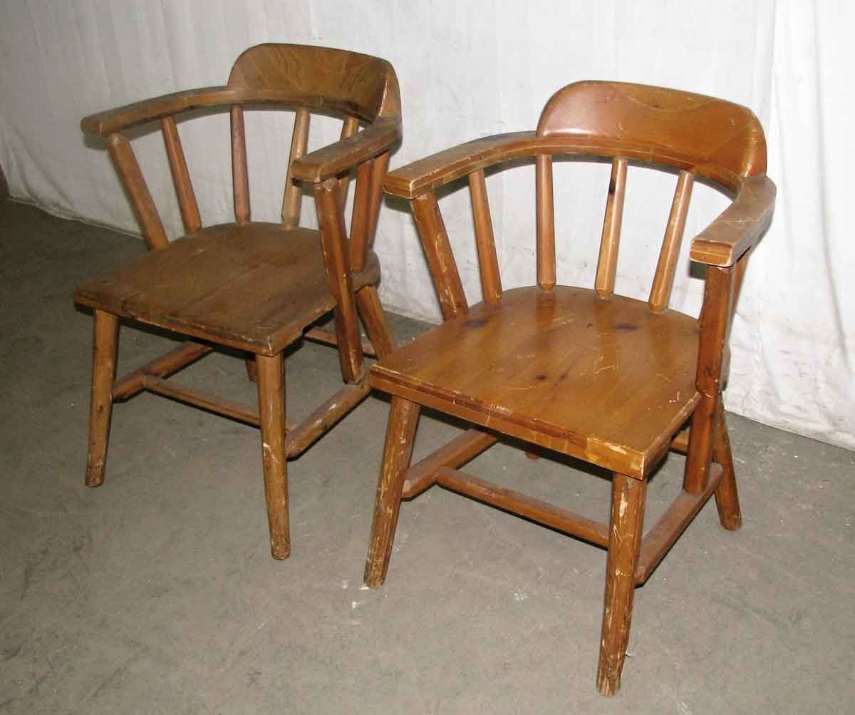 Solid pine wooden captains chairs olde good things