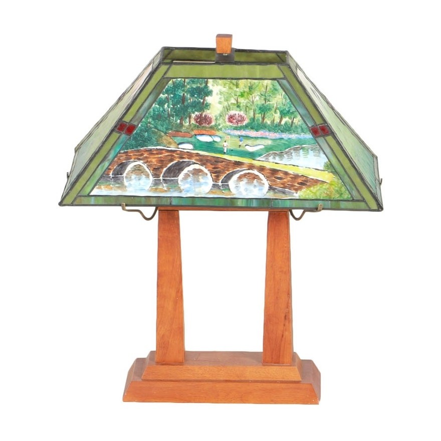 Stained glass golf lamp ebth