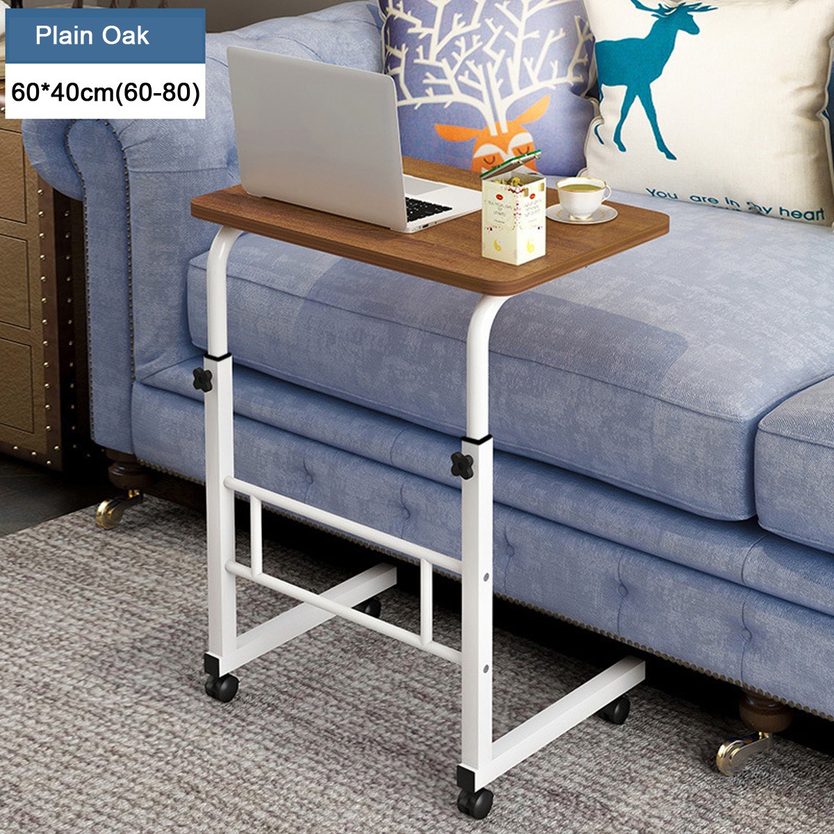 Stoneway over bed table c side rolling table with lockable
