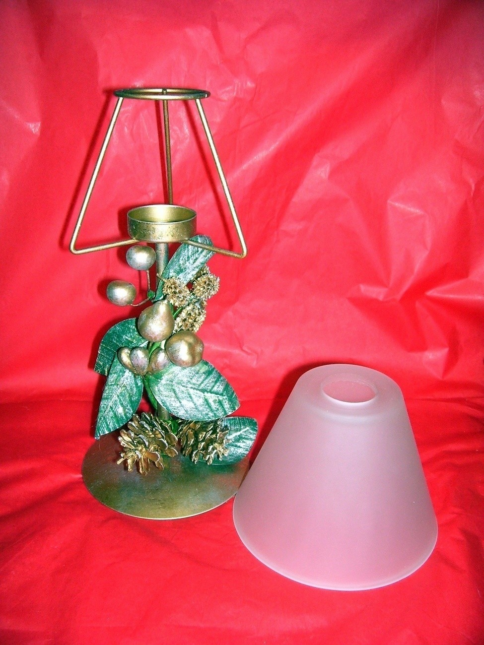 Tealight lamp w frosted glass shade candle holders