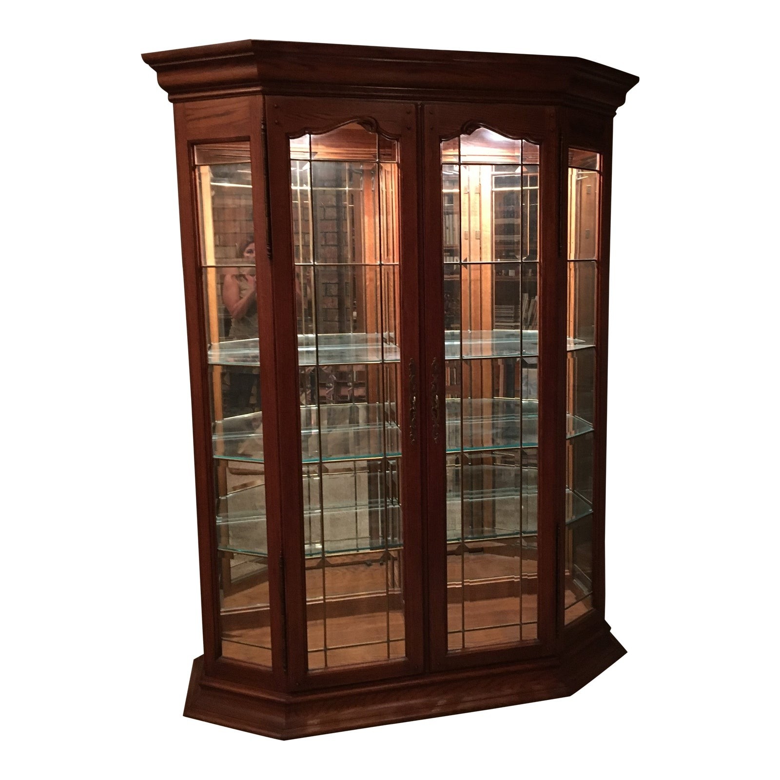 Thomasville solid wood curio cabinet chairish