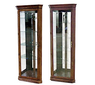 Truemark solid wood corner curio cabinet with 5 shelves