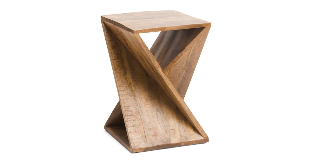 Twisted mango wood accent table best small space