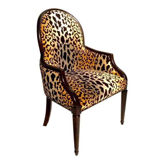 Velvet animal print accent chair chairish