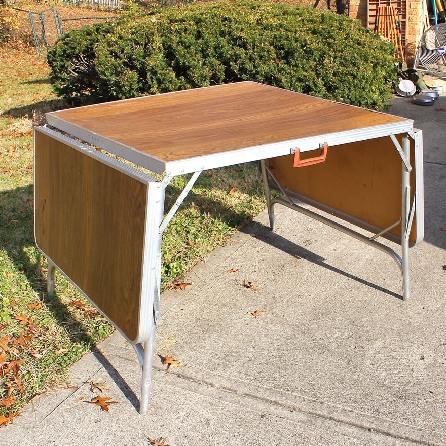 Vintage aluminum folding table ebth