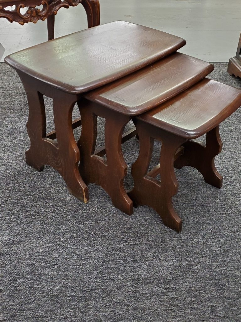 Vintage oak nesting tables